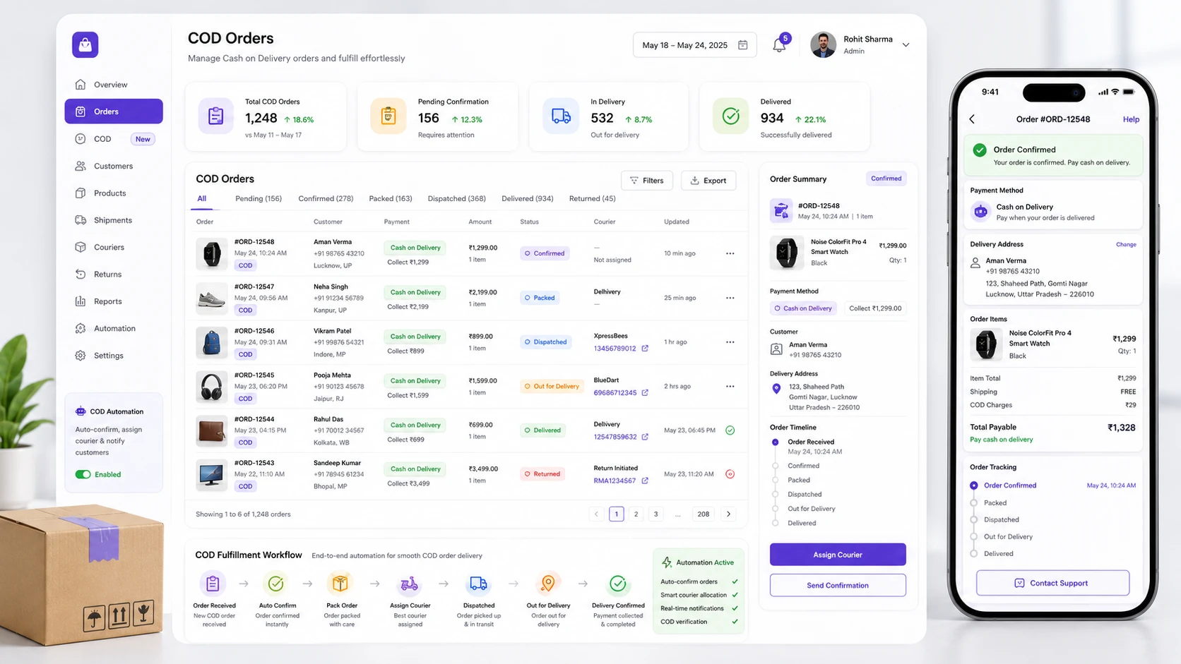 COD Order Management Ecommerce Website
