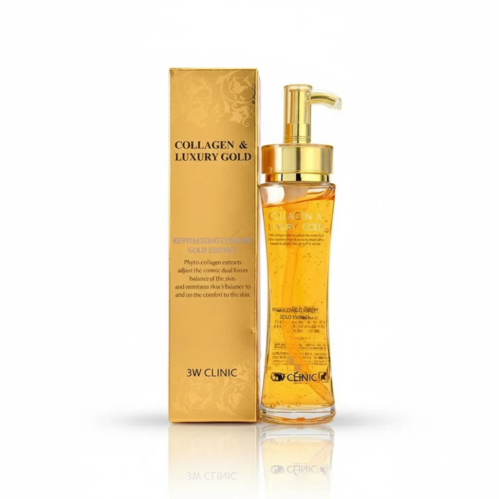 3W Clinic Collagen & Luxury Revitalizing Comfort 24K Gold Essence 150ml – Hydrating & Brightening Serum