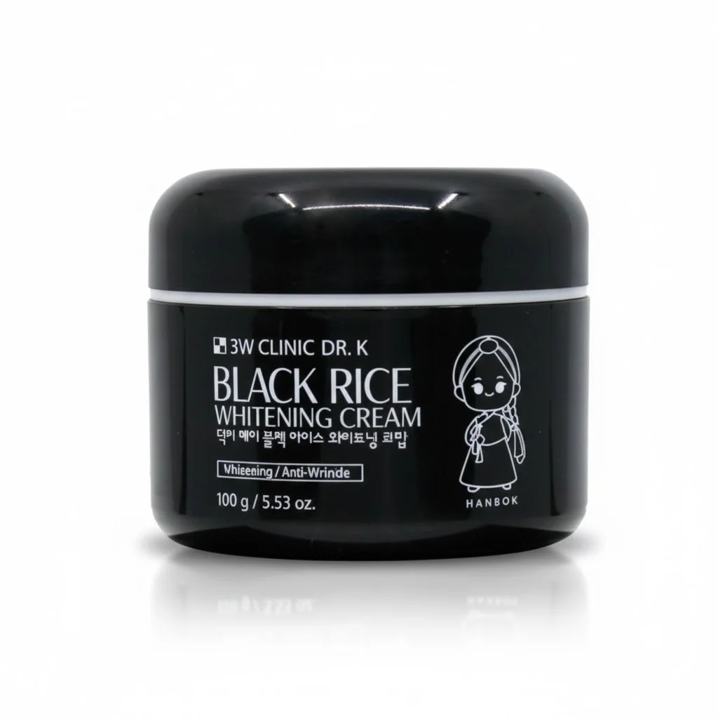 3W Clinic Dr. K Black Rice Whitening Cream 100ml – Brightening & Hydrating Skin Cream
