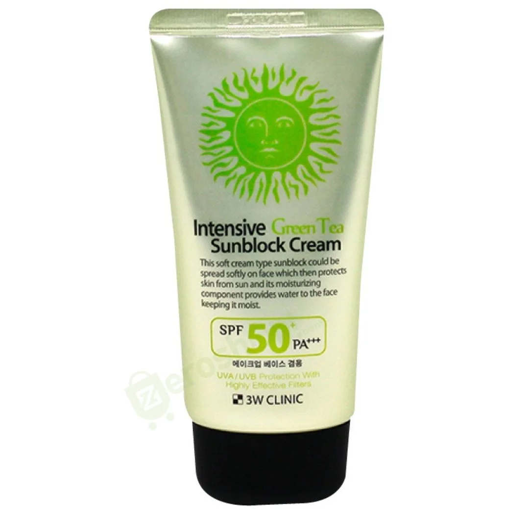 3W Clinic Intensive Green Tea Sunblock Cream SPF 50+PA+++