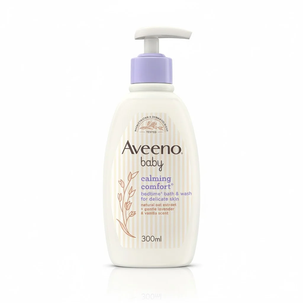 Aveeno Baby Calming Comfort Bedtime Bath & Wash 300ml – Gentle Nighttime Cleanser for Sensitive Skin