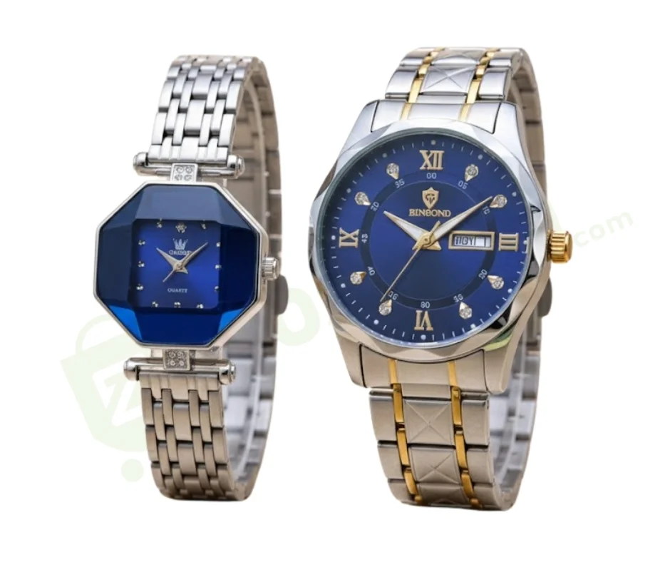 Binbond Couple Watch – Elegant Quartz Analog Watch for Men & Women