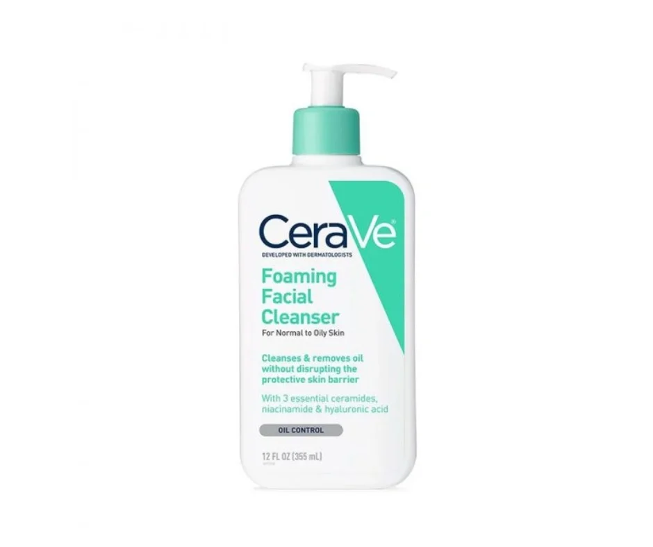 CeraVe Foaming Cleanser for Normal to Oily Skin – 355ml | Daily Face Cleanser with Ceramides