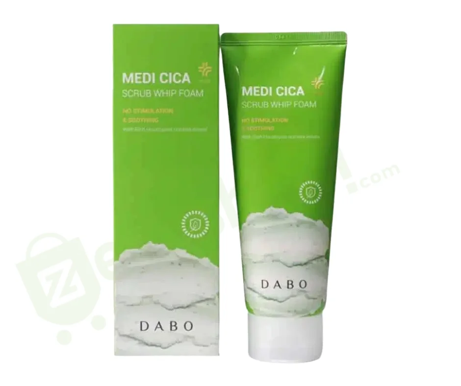 DABO Medi Cica Scrub Whip Foam – 150ml | Gentle Exfoliating & Soothing Face Cleanser