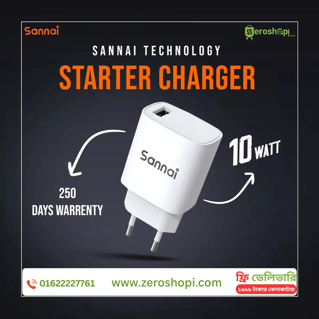 SANNAI TECHNOLOGY STARTER CHARGER – 10W Fast & Reliable Charging!