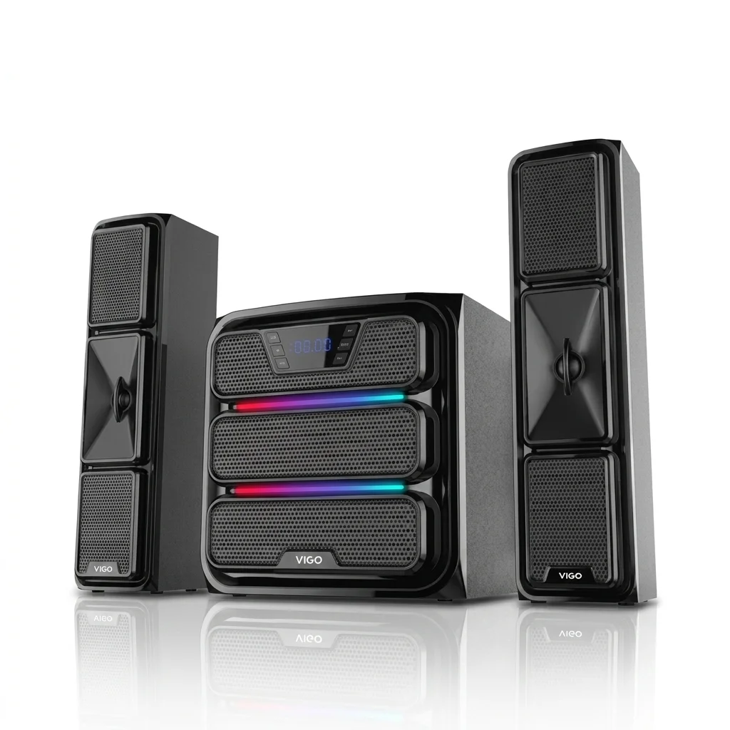 VIGO 2:1 Multimedia Speaker BLUES 201 – Powerful Bass Sound System for PC, TV & Mobile