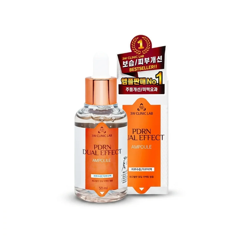 3W Clinic PDRN Dual Effect Ampoule 50ml – Skin Repair & Glow Serum