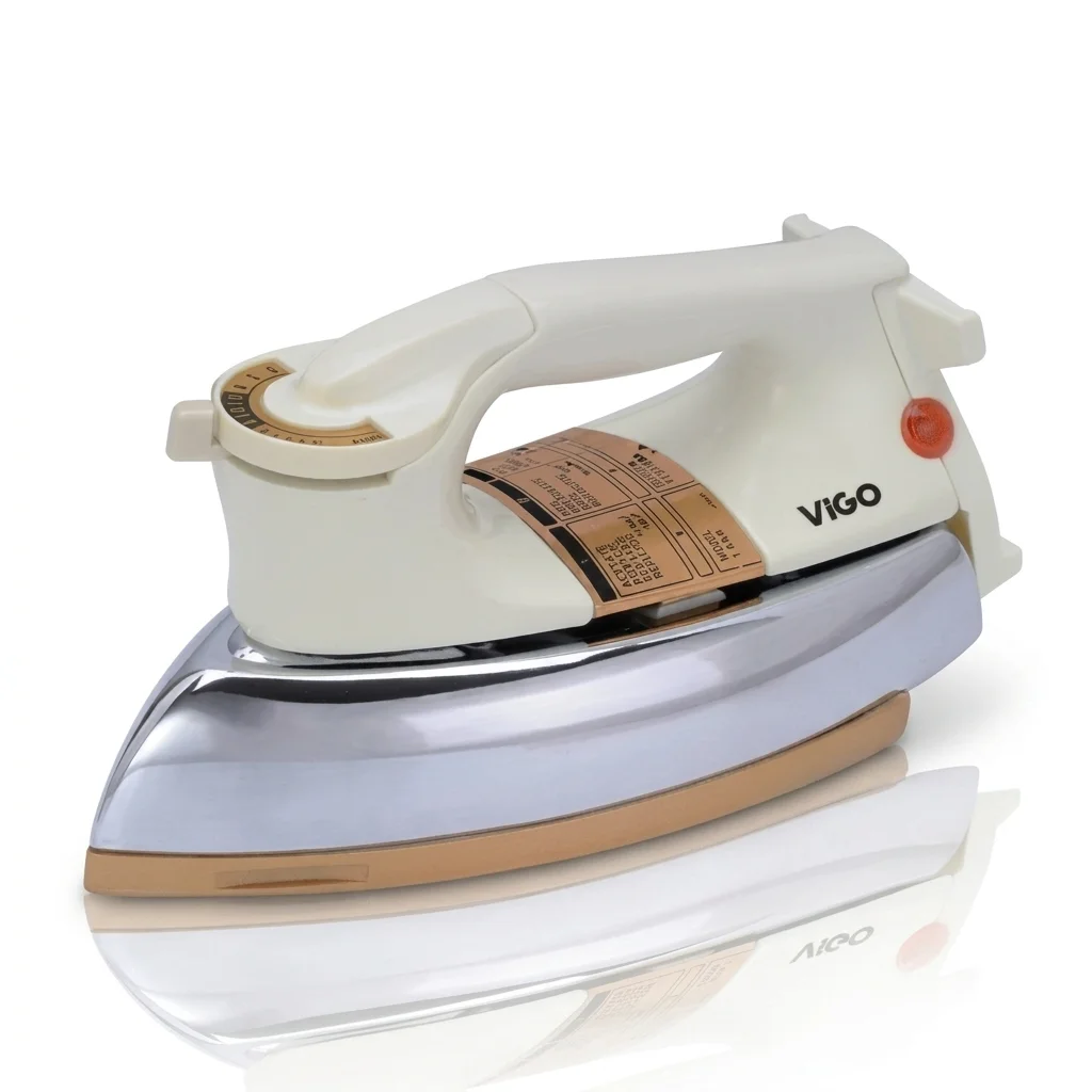 VIGO DEI-012 Heavy Dry Electric Iron – Fast Heating Durable Non-Stick Clothes Iron for Home Use
