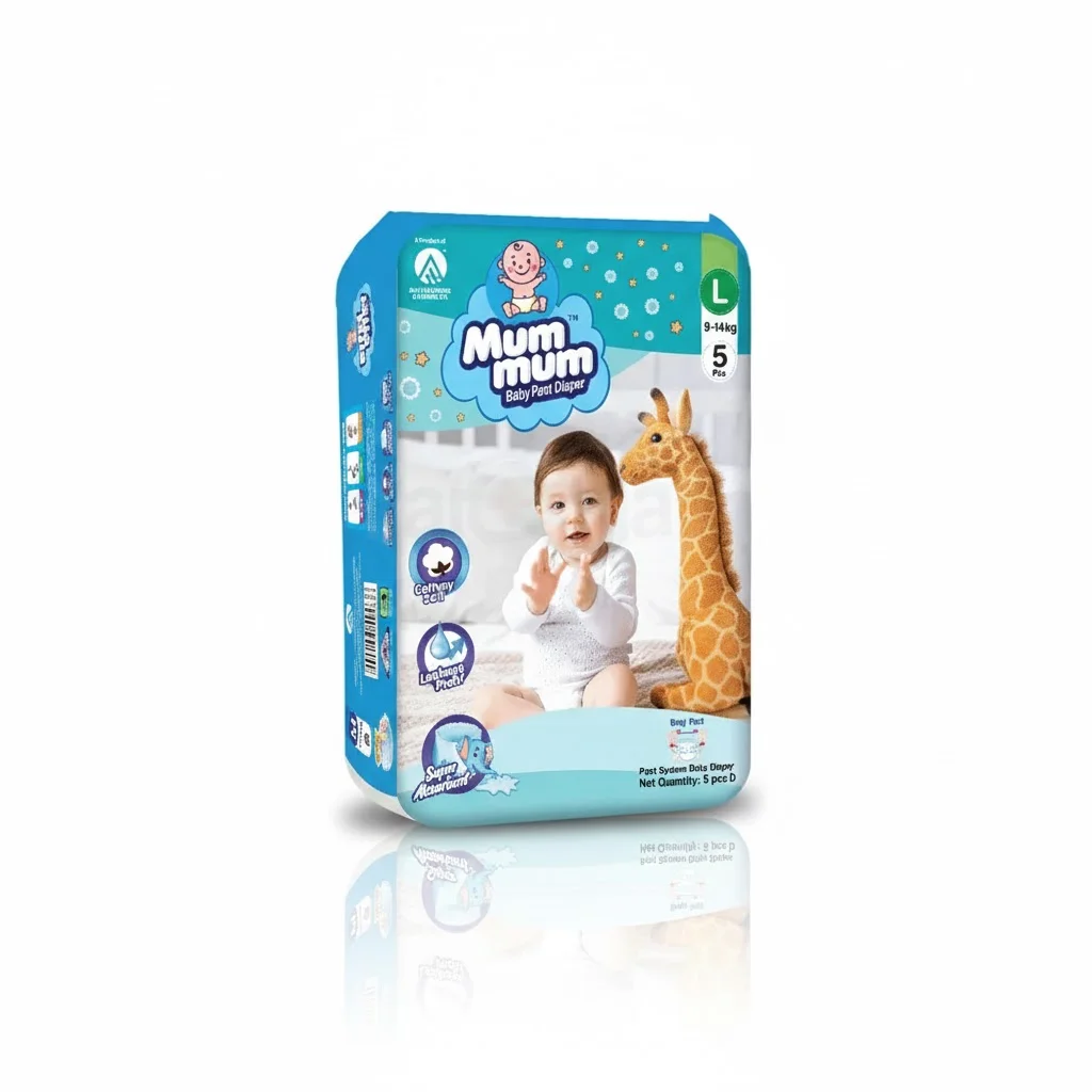 Mum Mum Baby Pant Diaper L (9–14 kg) – Soft Pull-Up Diaper with Leak Protection