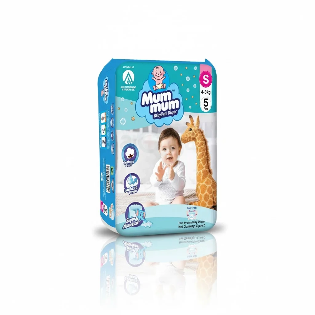 Mum Mum Baby Pant Diaper S (4–8 kg) – Soft Pull-Up Diaper for Newborns