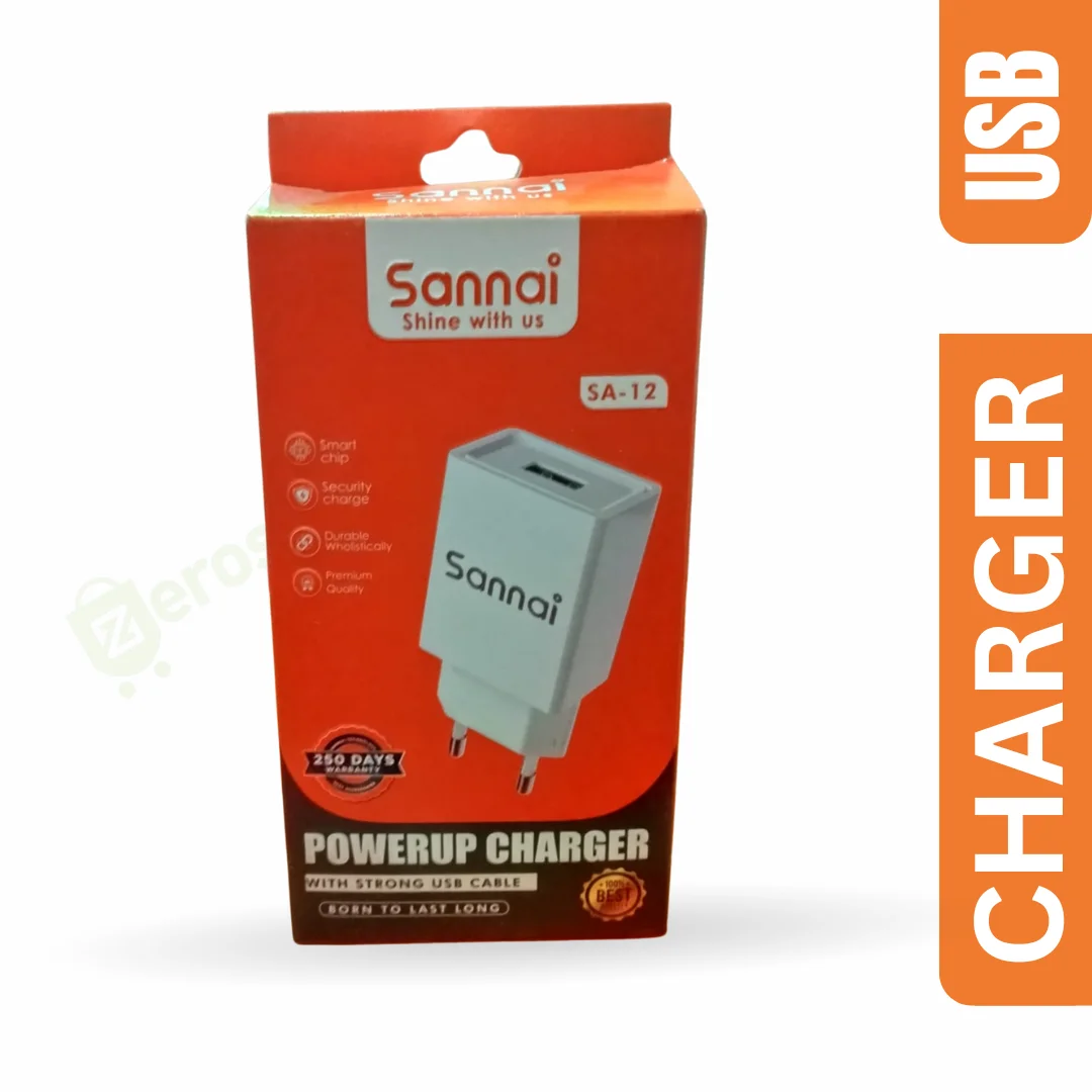 SANNAI SA-12 PowerUp Charger – With Strong USB Cable
