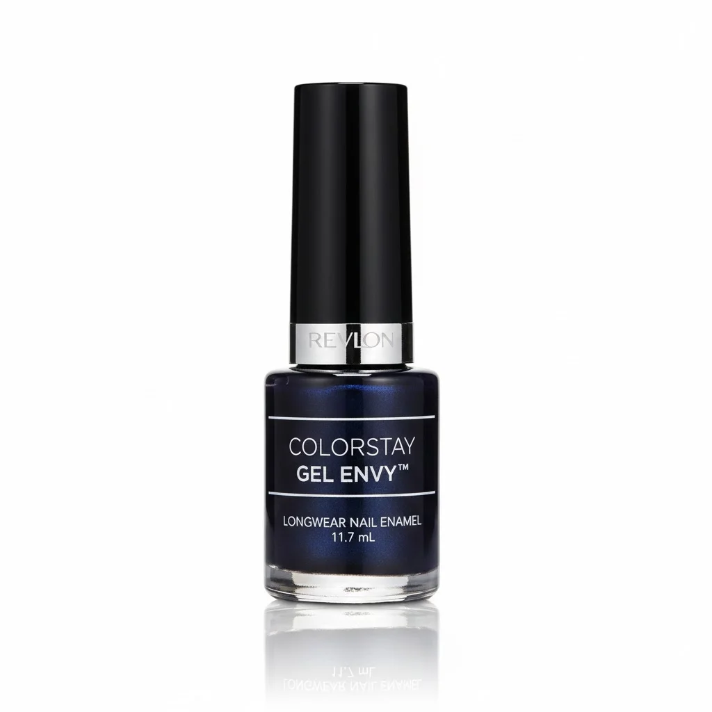 Revlon Colorstay Gel Envy Long Wear Nail Enamel Blackjack 11.7ml – Long-Lasting Glossy Black Nail Polish