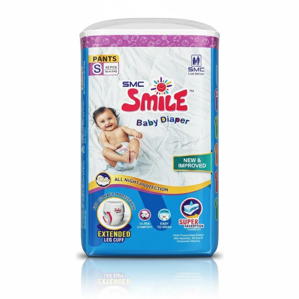 Smile Baby Pants Diaper 42's Pack – Soft Pull-Up Diapers with Leak Protection