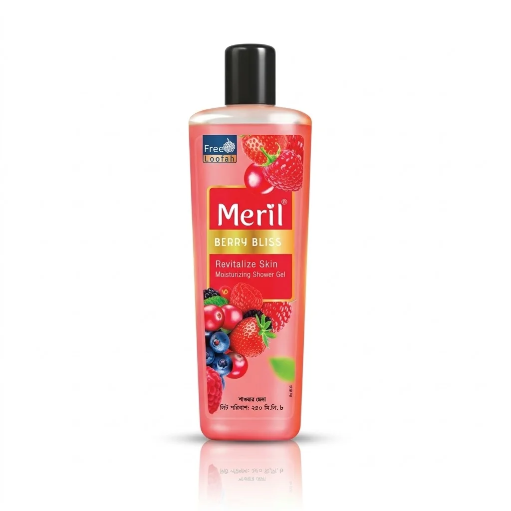 Meril Berry Bliss Shower Gel 250ml – Refreshing Berry Body Cleanser
