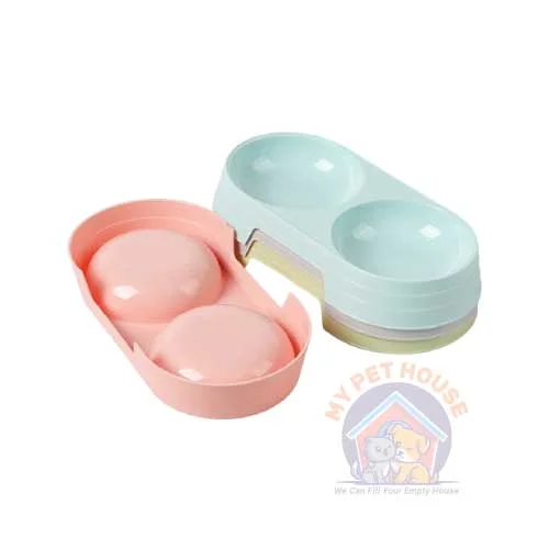 Cat Food Bowl Double Shape