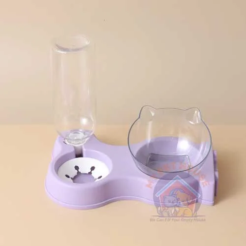 Double Head Can Be Spliced Feeding Single Bowl with Water Bottle