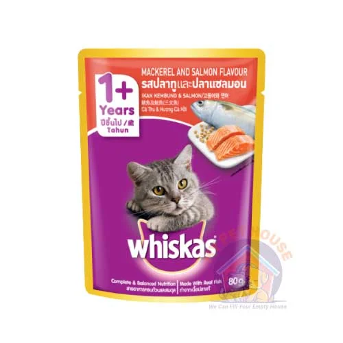 Whiskas Pouch Mackerel &amp; Salmon 80g