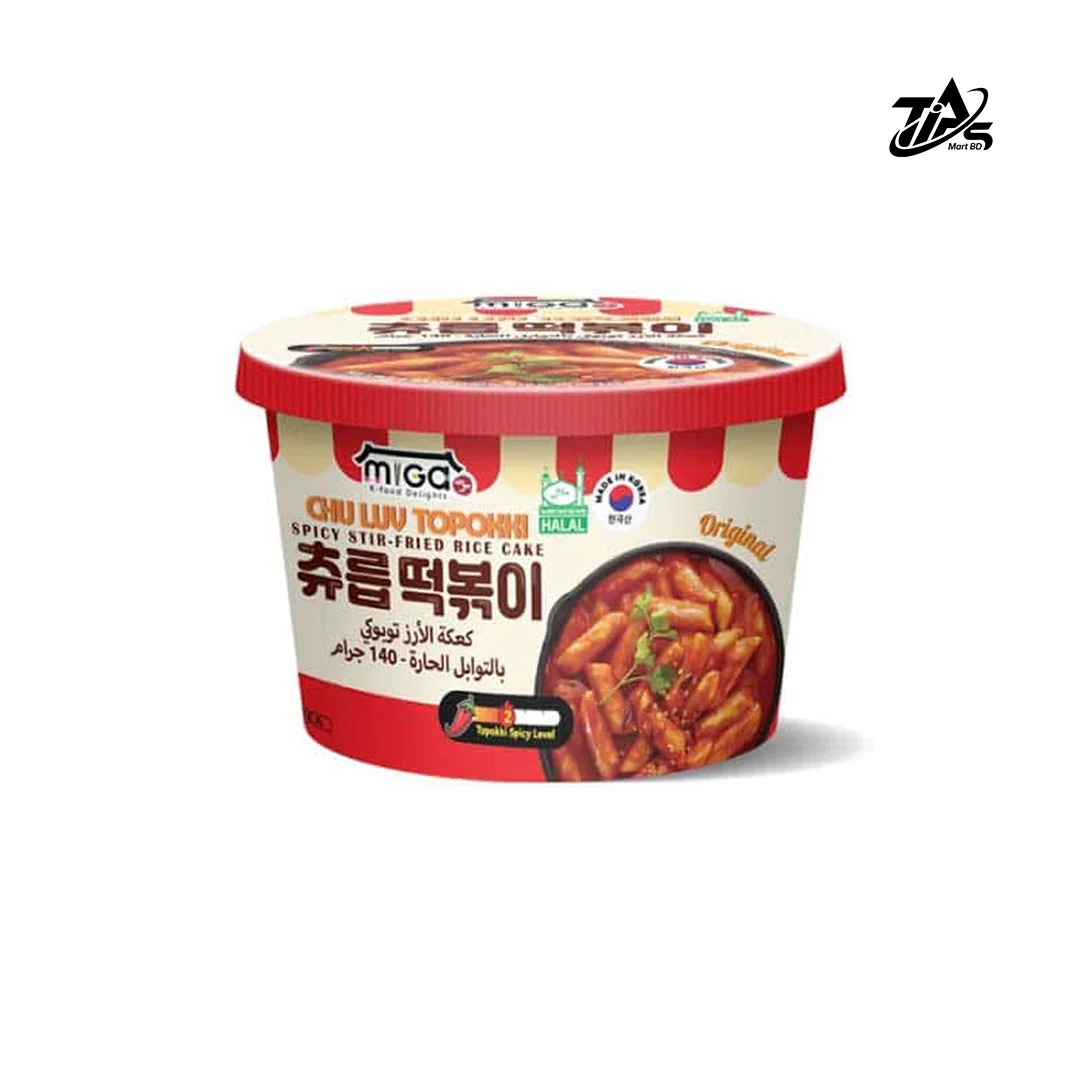 Miga K-food Delights Gochu topokki Rice Cake Fiery Hot 135g