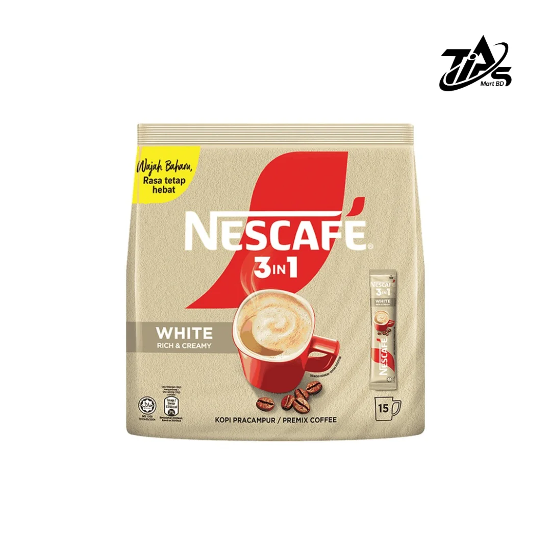 Nescafe 3 in 1 White Coffee, 15 Sticks, 540gm