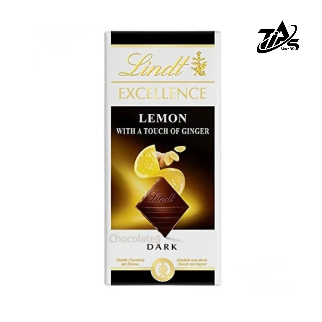 Lindt Excellence Lemon with A Touch Of Ginger Dark Chocolate