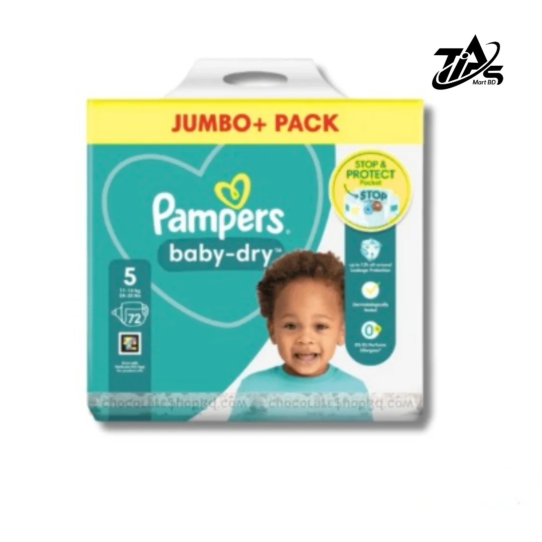 Pampers Jumbo Pack Belt Size 5, 72pcs, Nappy Size : 11-16 KG