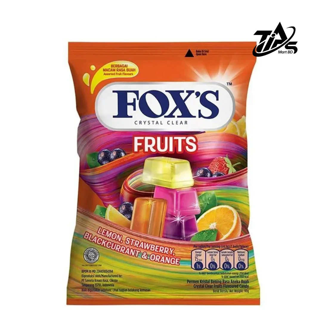 Fox's Crystal Clear Fruits Oval Candy - 90gm-pack