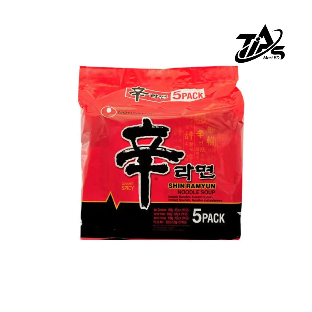 Nongshim Shin Ramyun Noodle Soup Mee Soup- 5 In 1 Pack