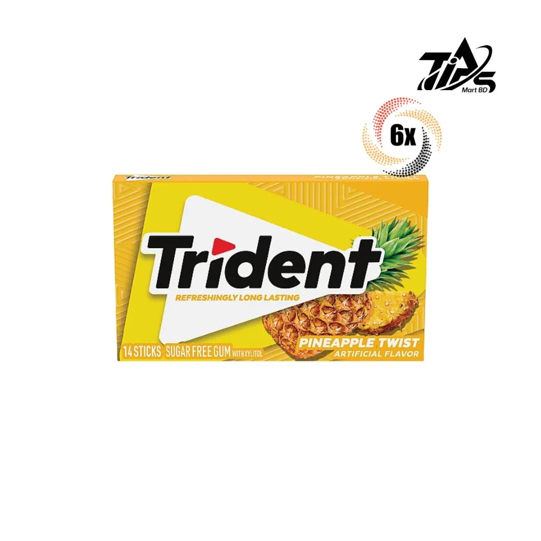 Trident Pineapple Twist Sugar Free Gum 14 Pieces Pack