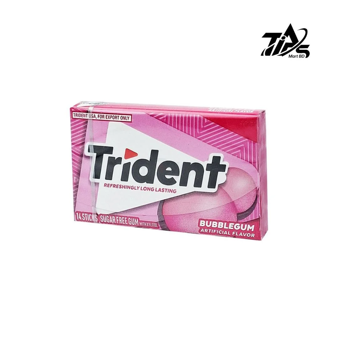 Trident Bubble Gum Sugar Free Gum 14 Pieces Pack