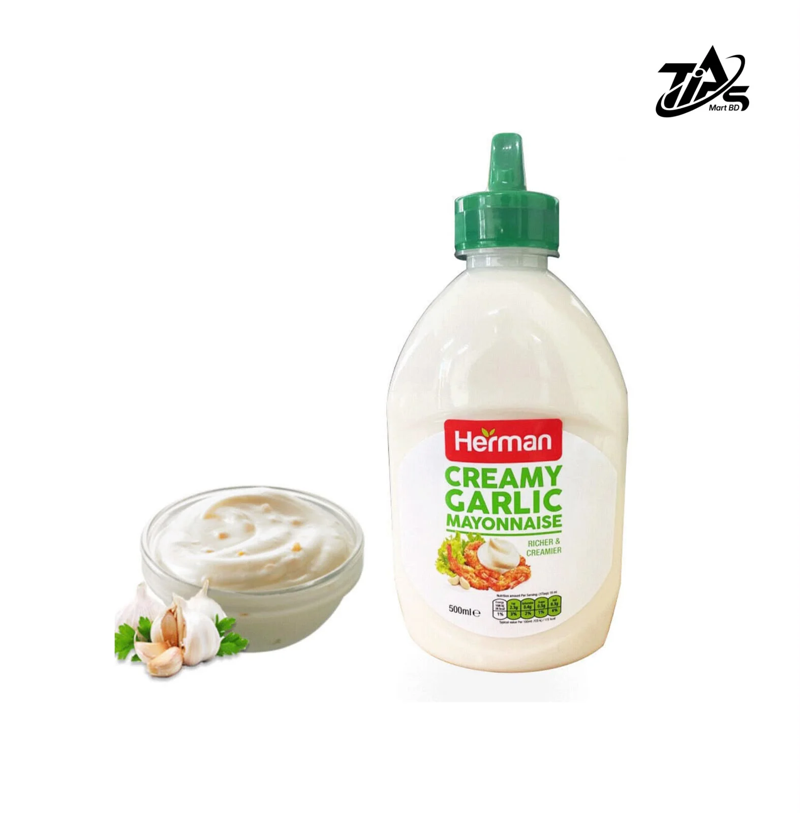 Herman Creamy Garlic Mayonnaise, 500ml