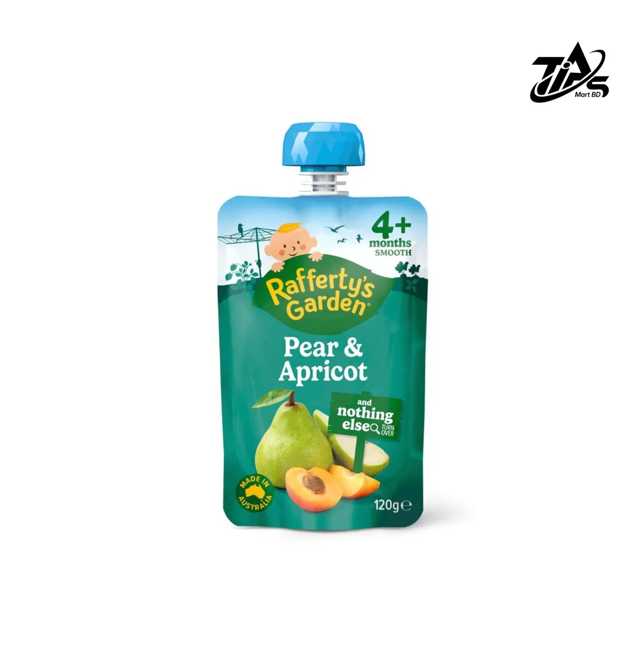Rafferty's Garden Pear & Apricot & Nothing Else Baby Food Pouch 4+ Months, 120g