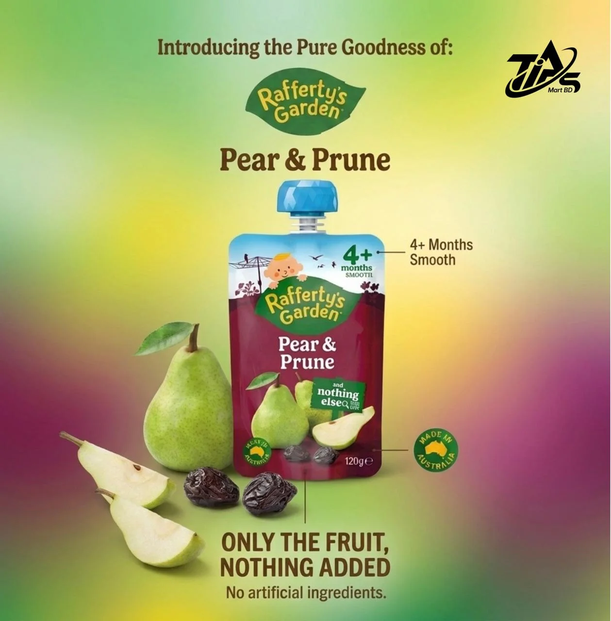 rafferty's garden Pear & Prune Baby Food Pouch 4+ Months, 120g image 2