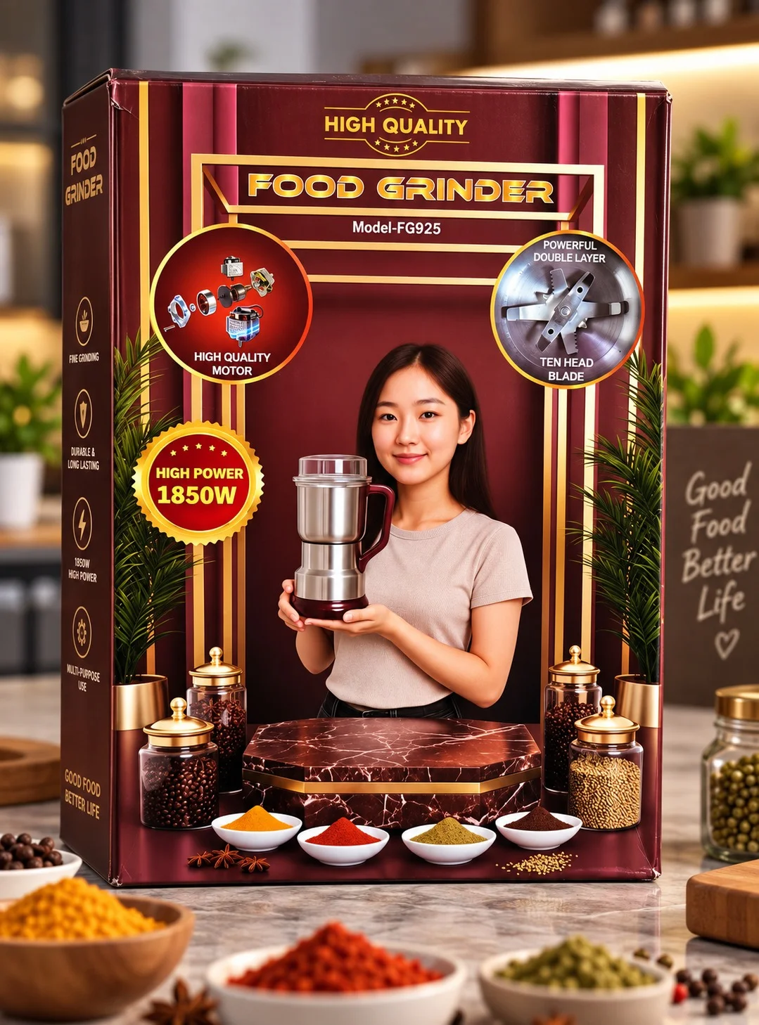 High Power Electric Food Grinder 1850W