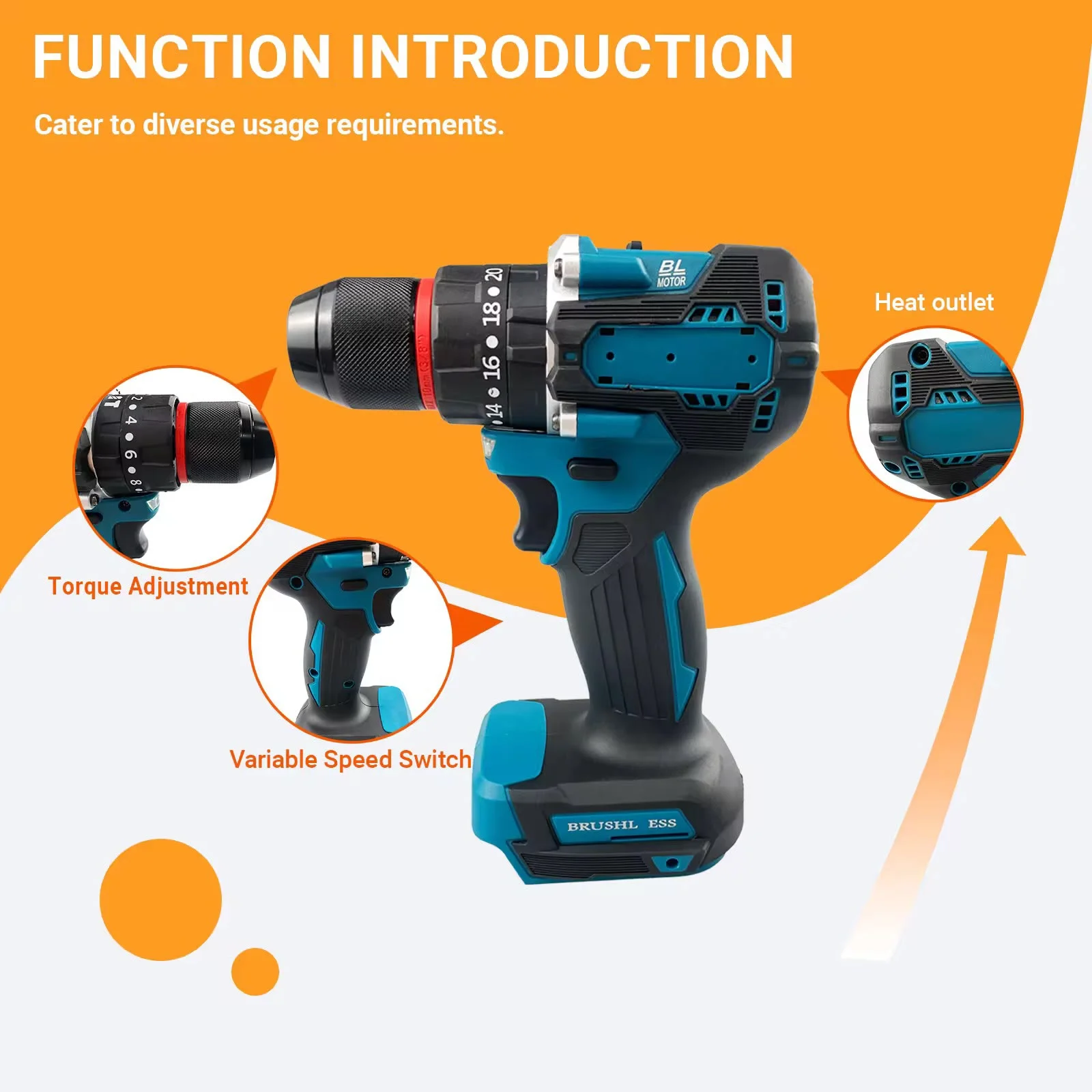 VOLTEX 32V Brushless Cordless Drill Tools Set