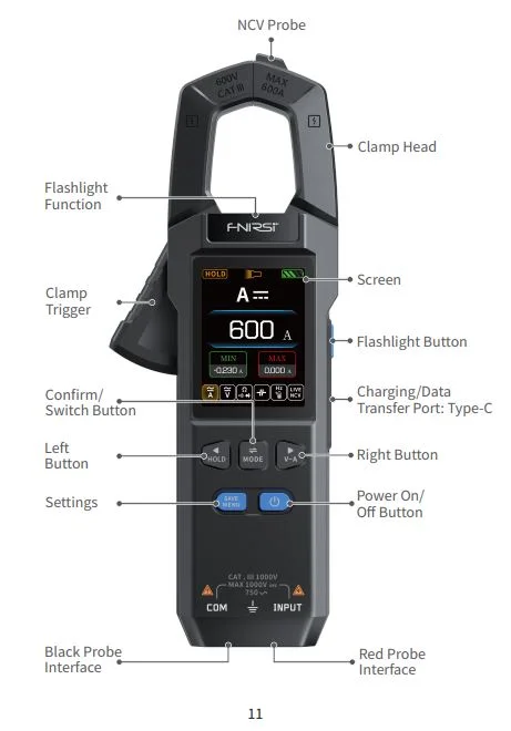 FNIRSI DMC-100 Smart Digital Clamp Meter