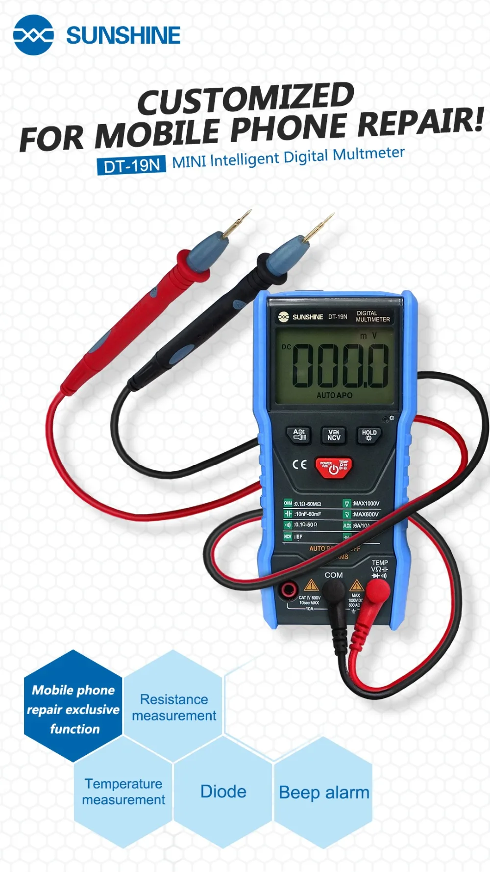 SUNSHINE DT-19N AUTO DIGITAL MULTIMETER