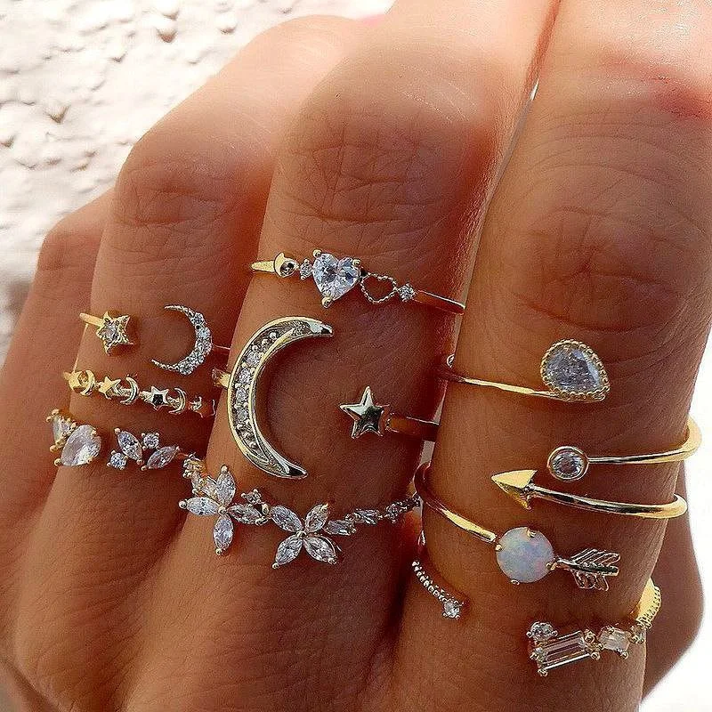 9 piece fashion ring set for women image 2