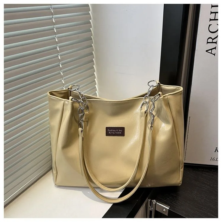 Women's Glossy PU Leather Tote Shoulder Bag with Cute Bear Charm image 3