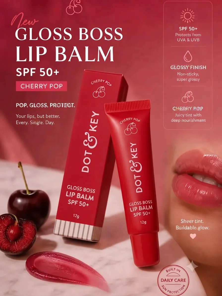 Dot & Key Gloss Boss Lip Balm SPF 50+ – Cherry Pop (12g)
