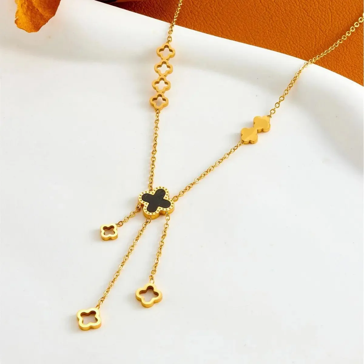 Elegant Clover Stainless Steel Pendant Necklace
