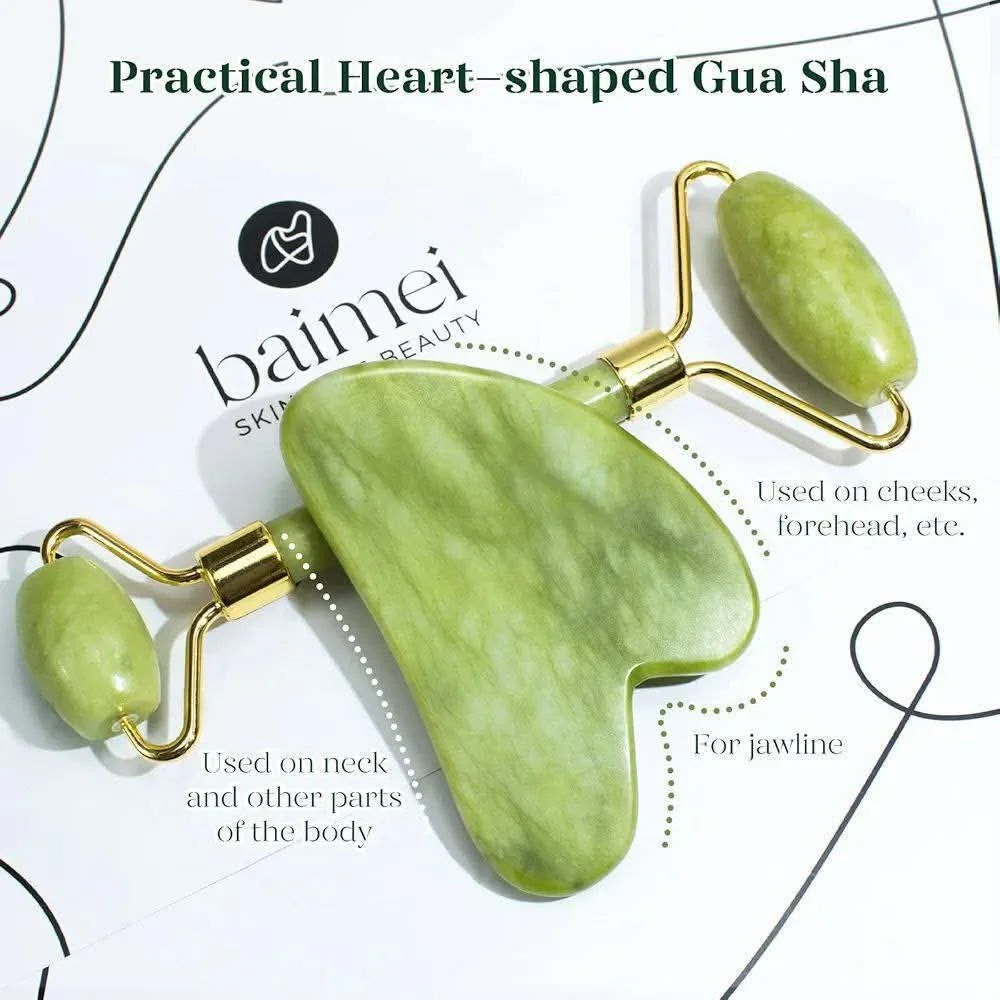Zade stone and Gua Sha set image 3