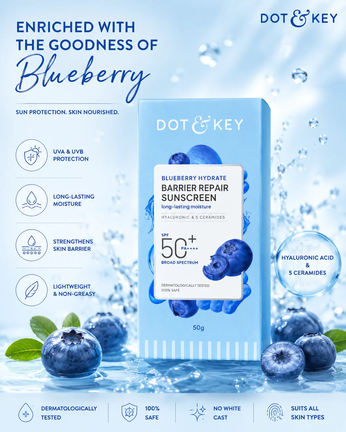 Dot & Key Blueberry Hydrating Sunscreen SPF 50 PA++++