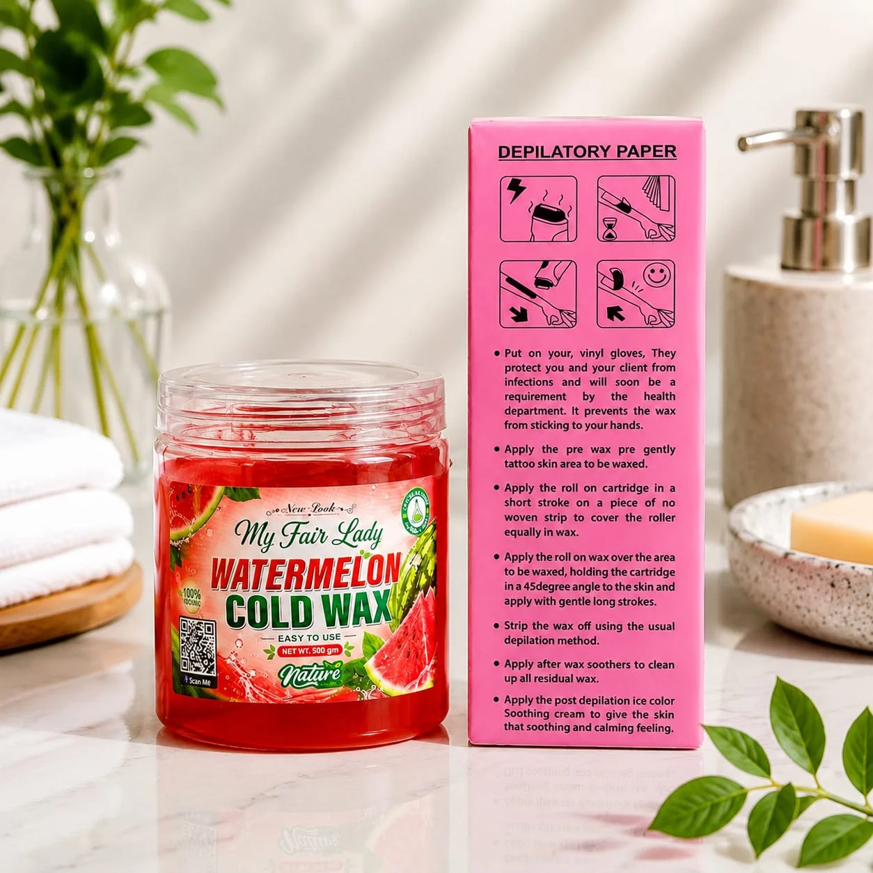 Cold Wax & Wax Strips Combo | Ready-to-Use Hair Removal Kit image 3