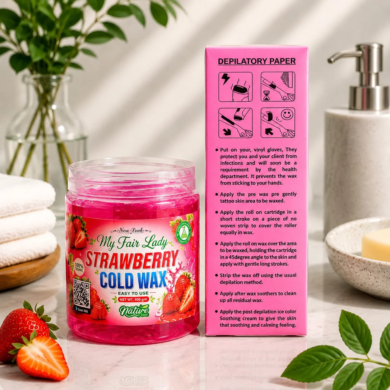 Cold Wax & Wax Strips Combo | Ready-to-Use Hair Removal Kit image 5