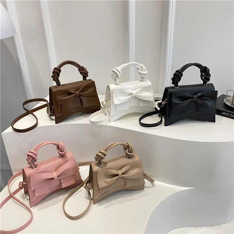 Elegant Bow-Embellished Handbag with Knotted Top Handle image 2
