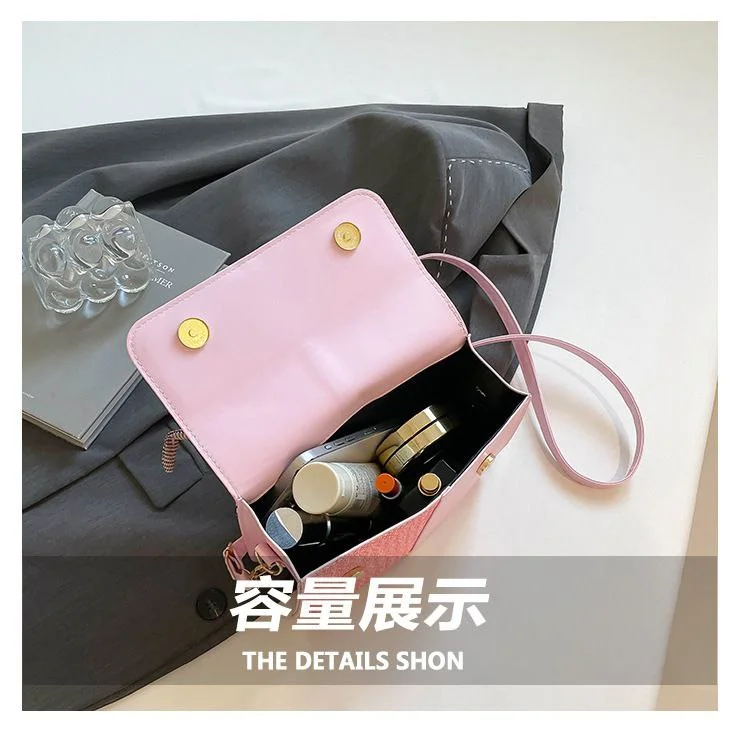 Chic Color-Block Satchel with Scarf-Wrapped Handle image 2