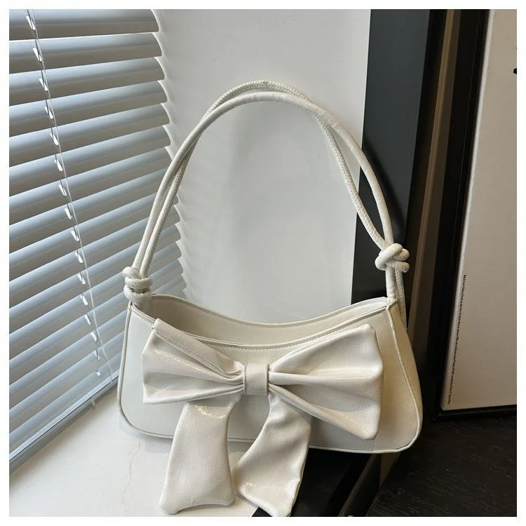 Chic Handbag with Silver Bow Detail image 5