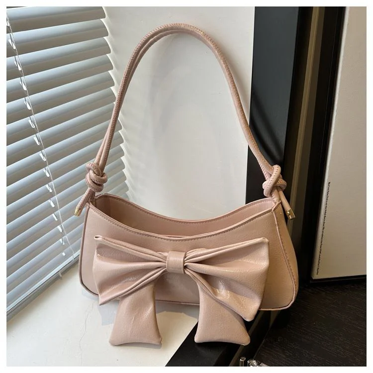 Chic Handbag with Silver Bow Detail image 2
