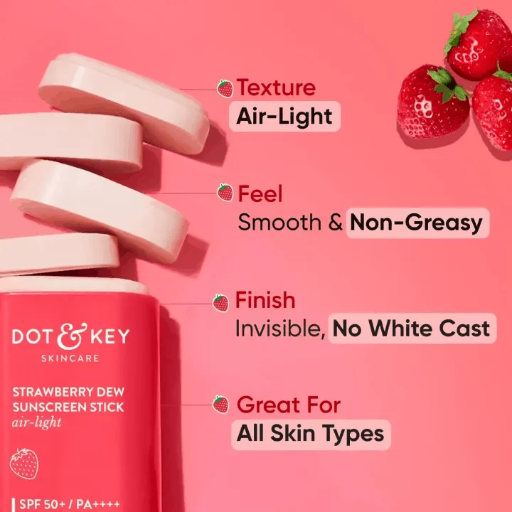 Dot & Key Strawberry Dew Sunscreen Stick SPF 50+ PA++++. image 4