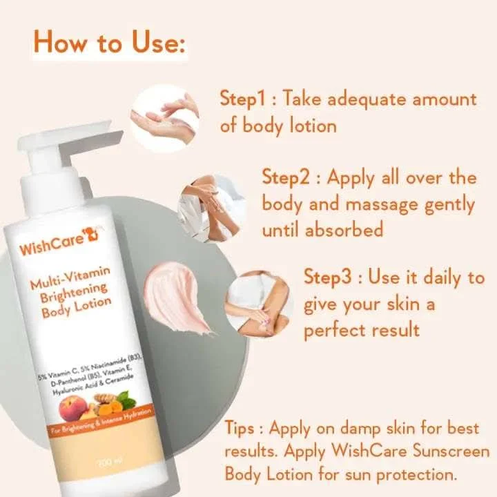 Wishcare multivitamin body brightening lotion image 3